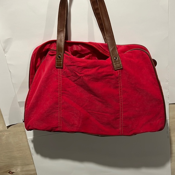 Tommy Hilfiger Bags Vintage Tommy Hilfiger Duffle Bag Red Corduroy